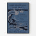 Poster decorativo delle Fiabe di Hans Andersen illustrato con delfini e onda