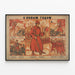 Poster murale sovietico 'Buon Anno' militare rosso vintage — quadro incorniciato alla parete