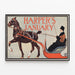 Poster vintage di Harper's gennaio con cavallo e slitta — quadro incorniciato alla parete