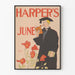Poster vintage di Harper's giugno con studente in toga e pipa