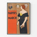 Poster vintage Harper's March donna elegante in abito nero