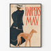 Poster vintage di Harper's May con donna elegante e levriero
