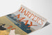 Poster vintage di Harper's May con galli su sfondo campestre
