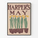 Poster vintage Harper's May con fiori in vasi