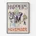 Poster vintage di Harper's novembre - Illustrazione di cavallo e carrozza