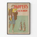 Poster vintage di Harper's ottobre con illustrazione di conigli e lettore