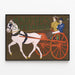 Poster vintage di Harper's settembre con carrozza e cavallo bianco — quadro incorniciato alla parete