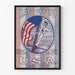 Poster vintage patriottico americano con marinaio e bandiera U.S.A.