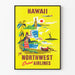 Poster vintage Hawaii Northwest Orient Airlines