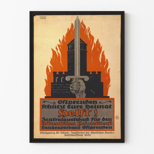 Poster vintage Ostpreussen protegge la tua patria - Decorazione murale storica