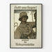 Poster militare vintage tedesco con soldato e slogan sulla guerra