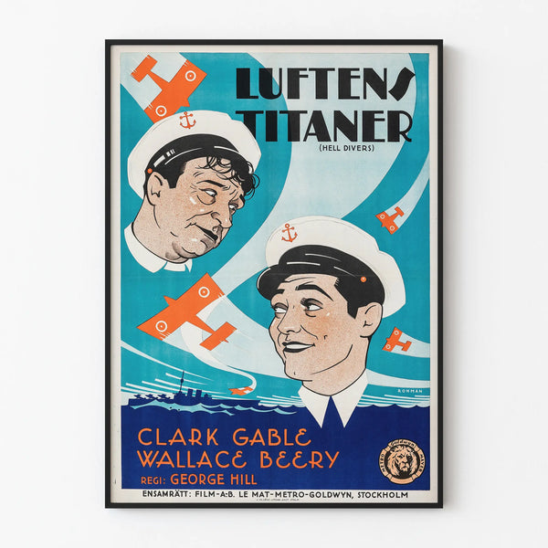 Poster vintage cinema Luften Titaner Hell Divers decorazione murale