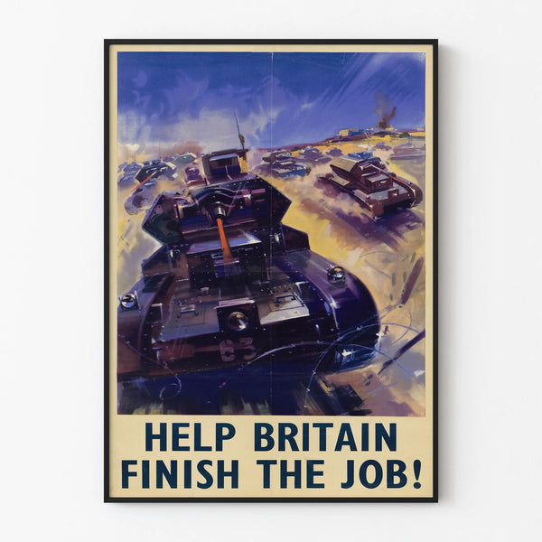 Poster vintage decorativo da parete guerra - Aiuta la Gran Bretagna a portare a termine il lavoro