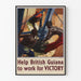 Poster vintage British Guiana Lavoro per la Vittoria
