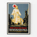 Poster vintage Soccorso Croce Rossa con figura cristica