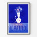 Poster vintage Hépatrol Anémie in blu e rosa