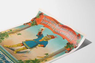 Poster vintage uomo medievale che tiene un boccale di birra