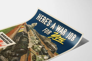 Poster vintage mobilitazione ferrovieri guerra