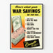 Poster vintage dell'esercito canadese risparmio di guerra