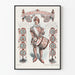 Poster vintage Arlecchino e gioco di numeri