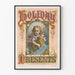 Poster vintage Regali di Natale per decorazione murale festiva