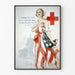 Poster vintage di sostegno alla Croce Rossa americana