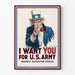 Poster di reclutamento dell'esercito statunitense « I Want You » vintage