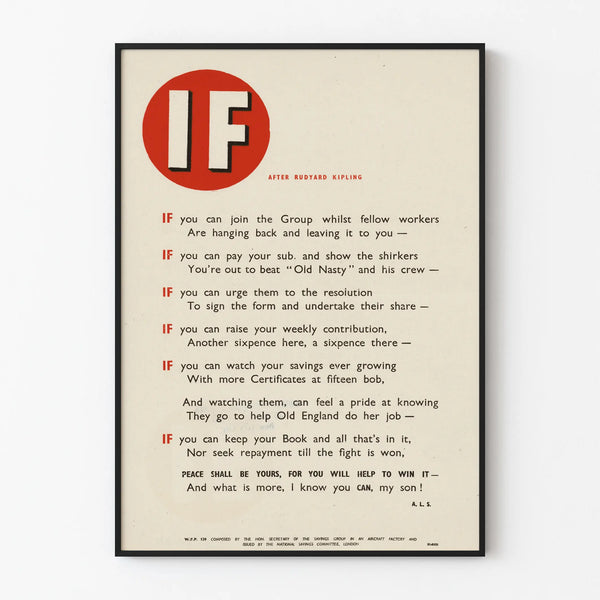 Poster decorativo 'IF' di Rudyard Kipling