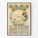 Poster vintage Art Nouveau Il Mattino con studio femminile e girasoli
