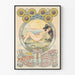Poster Art Nouveau Il Mattino con girasoli e figura femminile