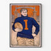 Poster vintage giocatore di football americano Illinois Field