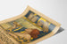 Poster artistico vintage con donna e gufi per decorazione da parete