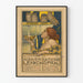 Poster artistico vintage con donna e gufi per decorazione da parete