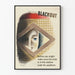 Poster vintage di sicurezza ferroviaria Blackout con occhio e messaggio in inglese