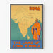Poster Cartina Vintage India e Terra del Buddha