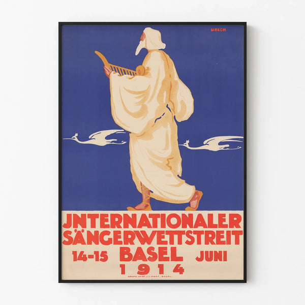Poster Vintage Concorso Internazionale dei Cantanti Basilea 1914