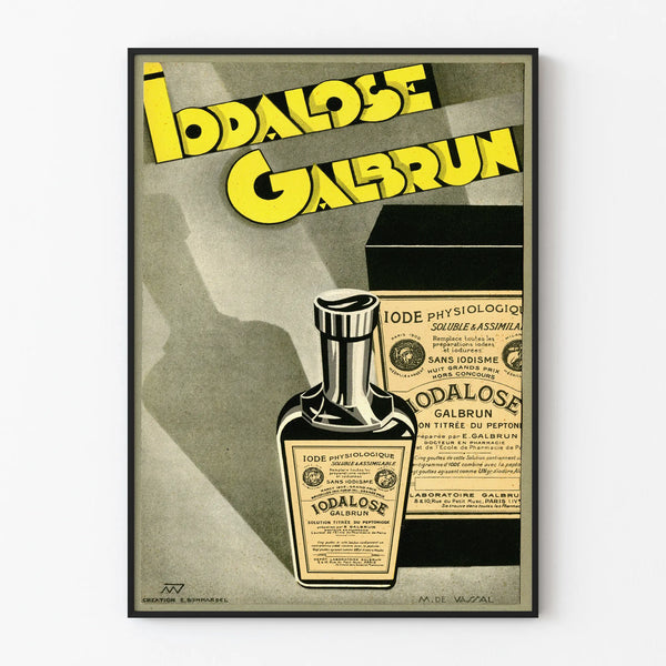 Poster pubblicitario vintage Iodalose Galbrun decorazione murale