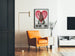 Poster vintage Iodures Cros con metrofono e cuore rosso