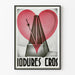 Poster vintage Iodures Cros con metrofono e cuore rosso