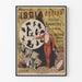 Poster vintage Isola di Yorka, silhouette e illusioni comiche