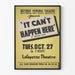 Poster Teatro 'It Can't Happen Here' - Decorazione Murale Vintage