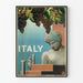 Poster vintage italiano con statua classica e uva