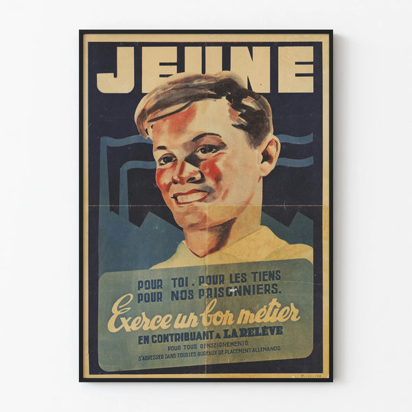 Poster vintage Giovane esercita un buon mestiere - Decorazione murale retrò