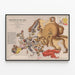 Poster vintage John Bull e i suoi amici - Cartolina umoristica dell'Europa 1900 — quadro incorniciato alla parete
