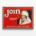 Poster vintage Croce Rossa - Unisciti al lavoro della Croce Rossa, deve continuare — quadro incorniciato alla parete