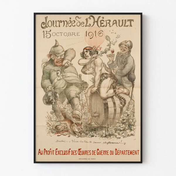 Poster antico Giornata dell'Hérault 1916 – Opere di guerra