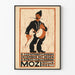 Poster vintage di musicista tradizionale con tamburo