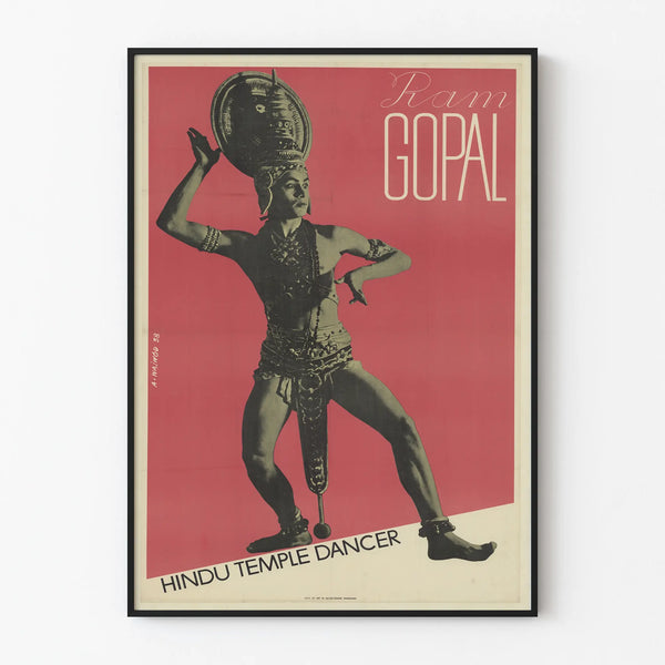 Poster del ballerino del tempio indù Ram Gopal