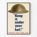 Poster murale vintage casco militare Keep It Under Your Hat
