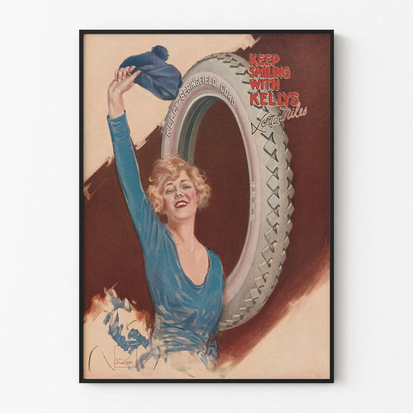 Poster pubblicitario vintage Kelly Springfield - Keep Smiling with Kellys